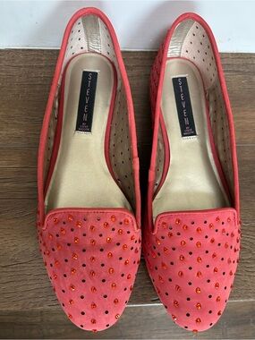 Steven by Steve Madden Women's Red Studded Suede Loafers Size 10w